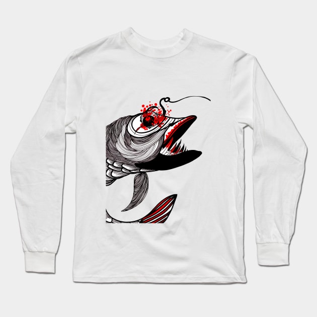 Fishing Long Sleeve T-Shirt by FUN ART